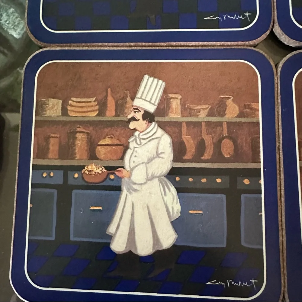 Williams-Sonoma Guy Buffett ‘Les Chefs’ Coaster Set (6)